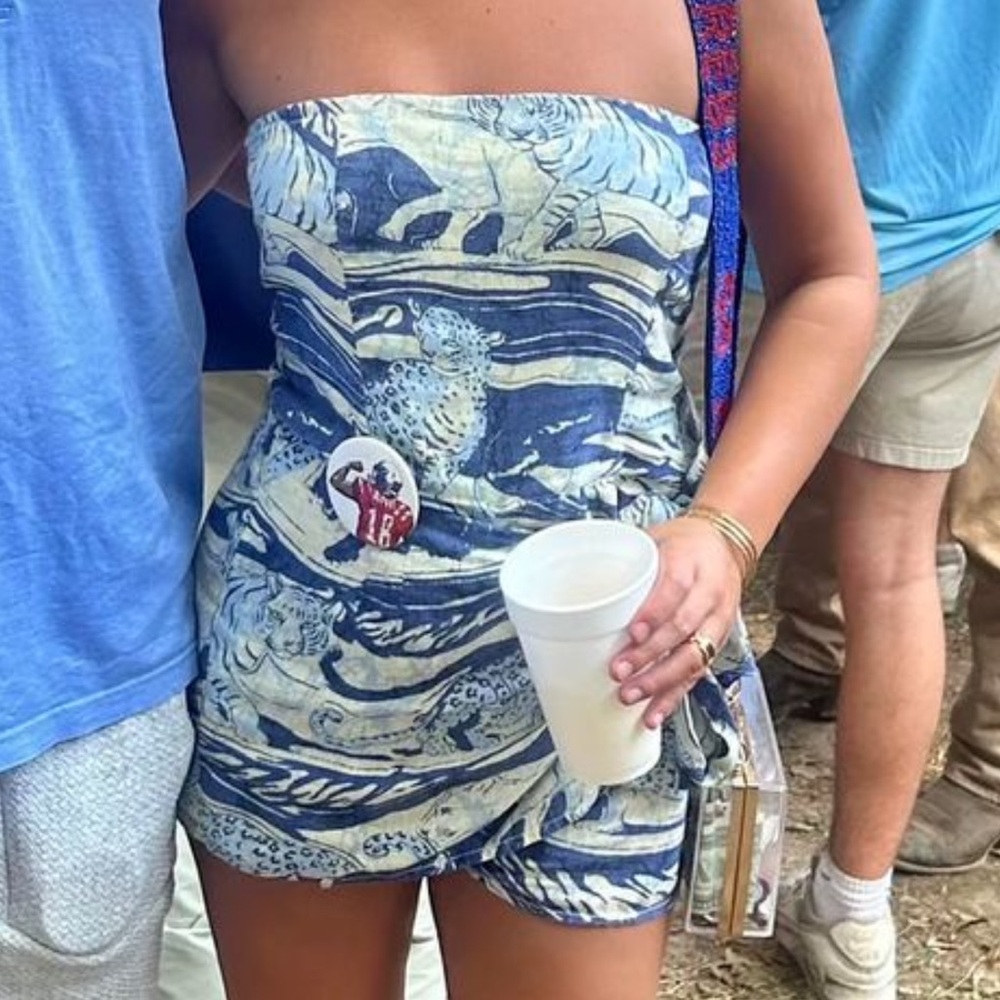 Blue and white romper/dress